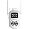 4MP HD Outdoor WiFi Dual-Lens Surveillance Camera with AI Tracking & Warning Light Alarm