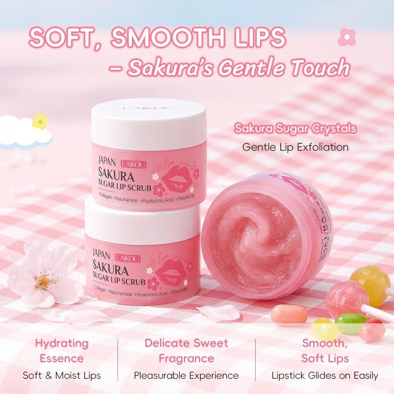Japan Sakura Sugar Lip Scrub 18g for Daily Preparation Before Applying Lipstick