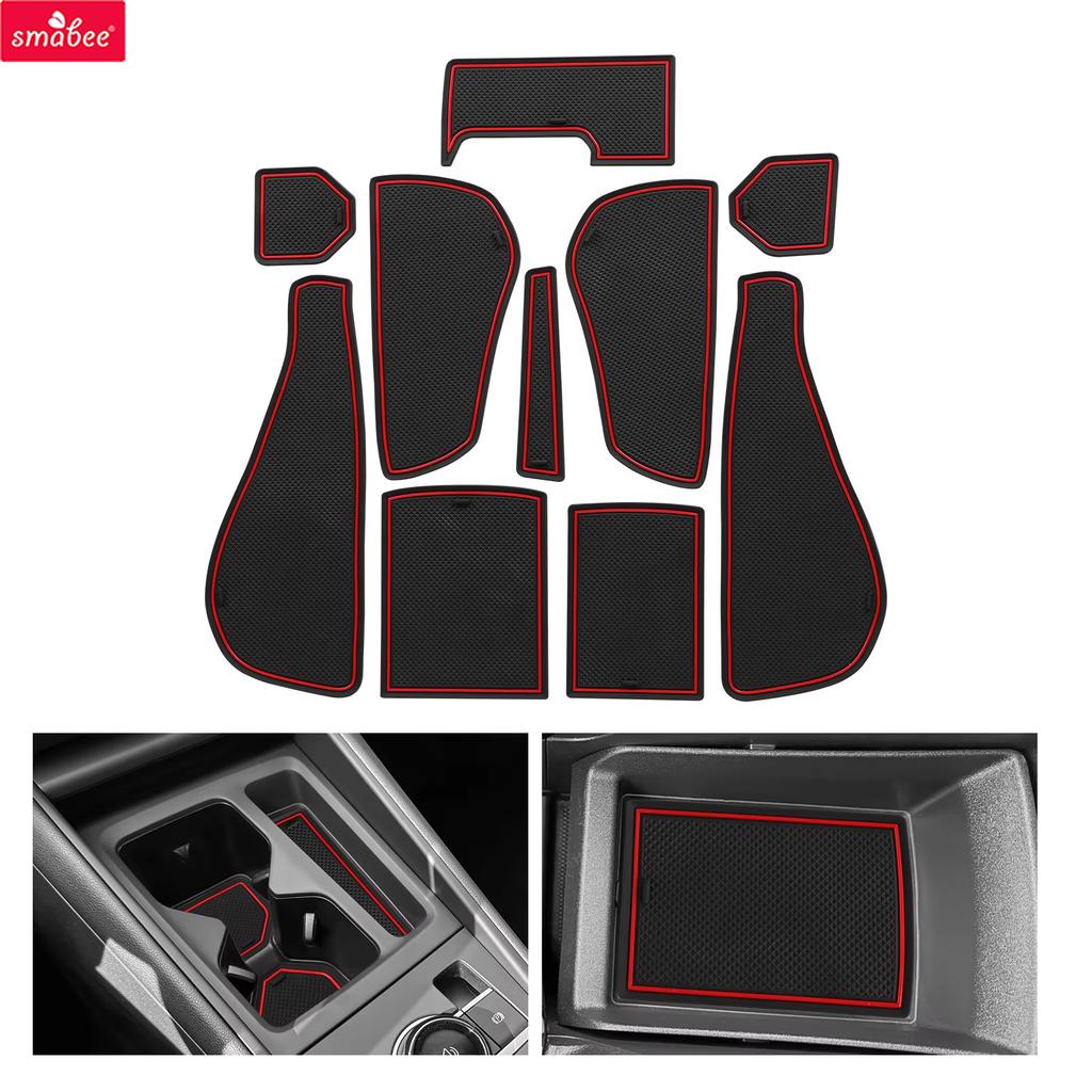 Smabee for VW Volkswagen Tiguan 2025 2026 Anti-Slip Gate Slot Mat PVC Center Console Liners Rubber Door Groove Pad Non-slip Mats