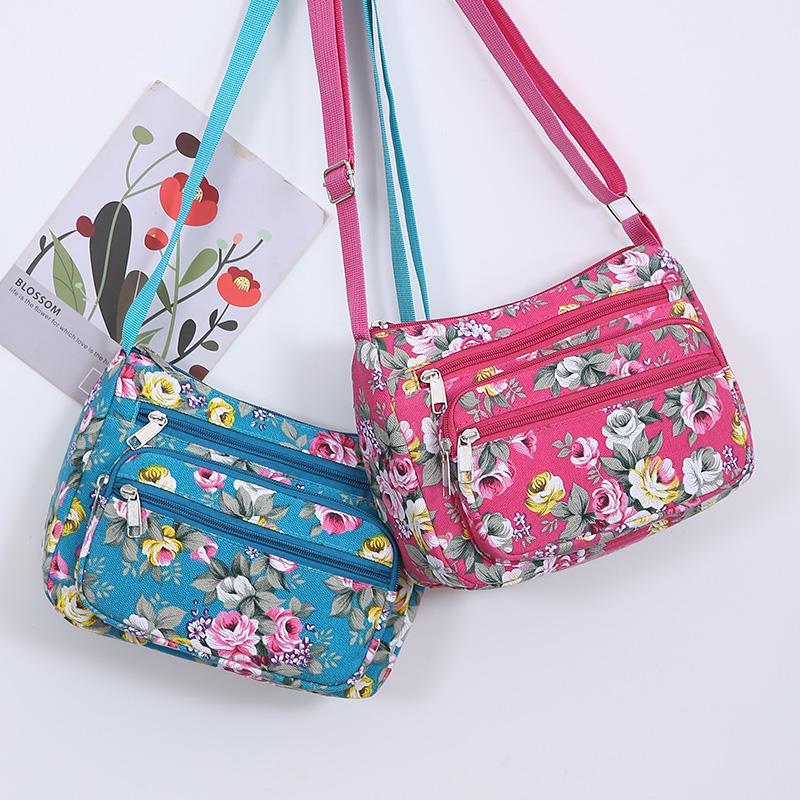 Umhängetasche für Damen aus Canvas, Schultertasche aus Oxford-Stoff für mittlere und ältere Menschen, vielseitige und modische bedruckte Damentasche