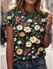 Women's T Shirt Floral Graphic Plants Vintage Stylish Classic Short Sleeve Crew Neck Regular Tops  Vacation Wear Print Summer