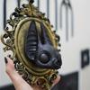 Gotische Donkere Wanddecoratie Vleermuis Schedel Hars Frame met Gouden Accenten Vintage Stijl voor Huis Kantoor Feestelijke Sfeer Decoratie Cadeau