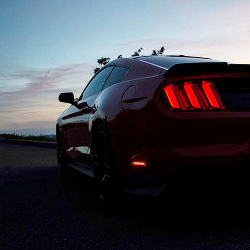2Pcs Car Rear Red Sidemarker Lamps for Ford Mustang 2015 2016 2017 2018 2019 2020 2021 2022 LED Fender Side Marker Lights