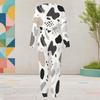 Women Plus Size Printed Round Neck Long Sleeve Cuffed Top And Cuffed Pants Two Piece Set With Pockets