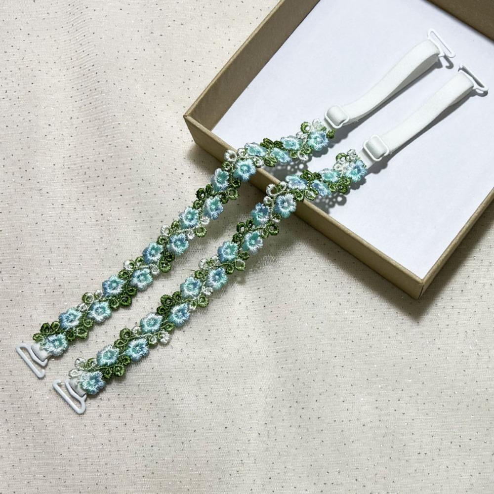 Removable Floral Bra Straps Polyester Anti-slip Shoulder Straps Sweet Flowers Adjustable Floral Shoulder Belts