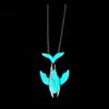 Luminous Whale Pendant Necklace Glow In The Dark Long Necklace Adjustable Stainless Steel Chain Pendant Necklace