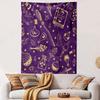 Magical Objects On Purple Backdrop Patterned Tapestry Home Decor, Suitable for Bedroom and Living Room, Gift