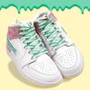 Ice Cream Shoelaces for Sneakers Mandarin Duck Powder Green Shoe Laces Flowing Shoelace Colorful Flower Ins Shoes Strings