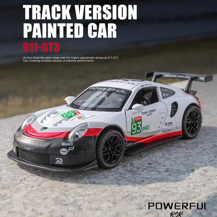 Porsche 911 GT3 RSR Wersja dopasowująca Symulacja Diecast & Toy Pojazdy Dźwięki & Światło Samochód Pull Back 1:Model supersamochodu ze stopu 32