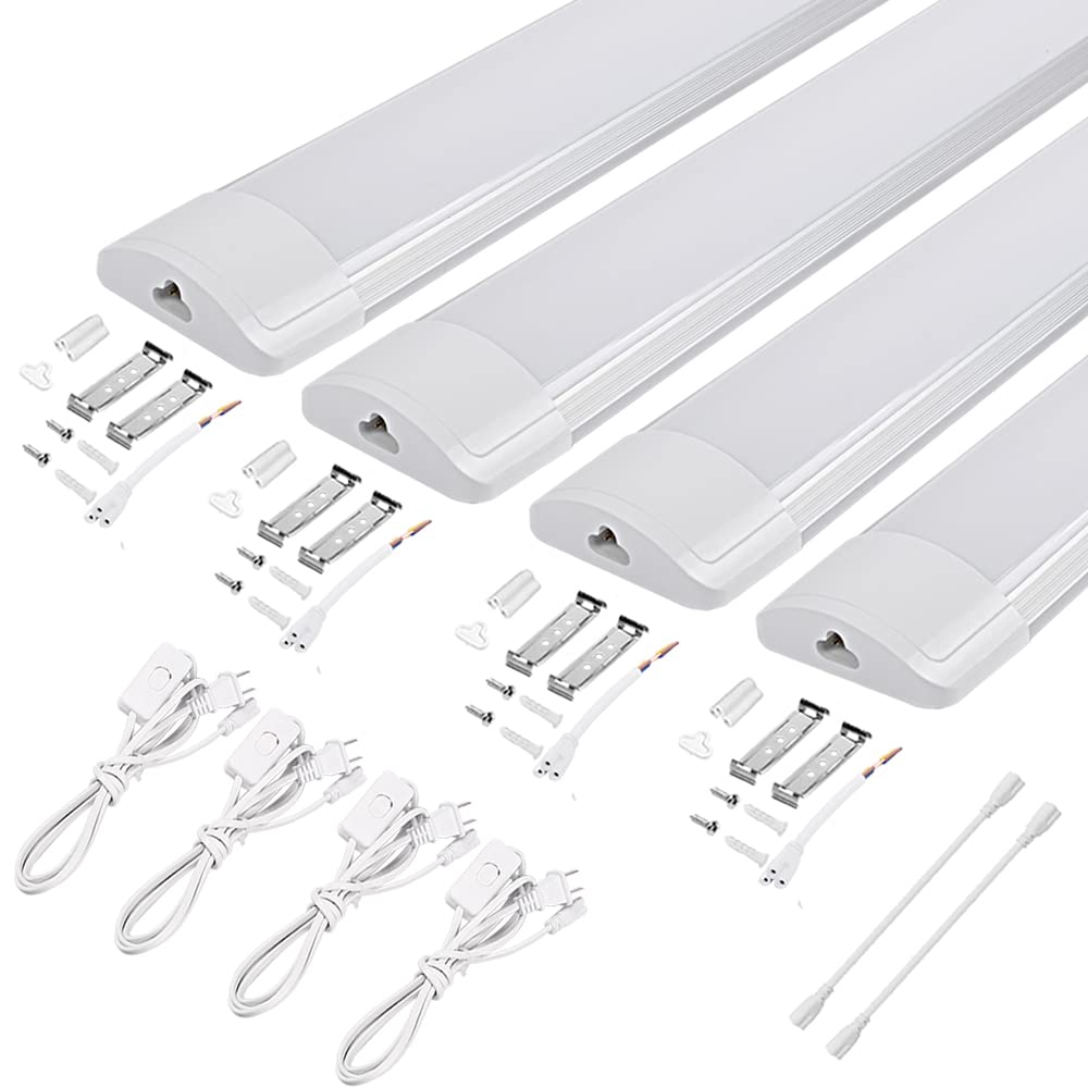 MAGOKORO LED Fluorescent Light Fixture, Integrated Fixture, 40W LED Base Light, 120cm, Kitchen Light, 36W Power Consumption, Integrated Straight Tube