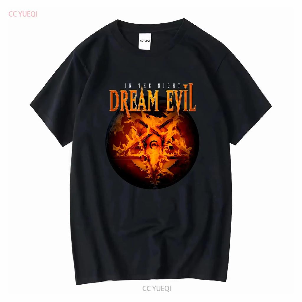 Dream Evil DTG Premium Cotton T Shirt Heavy Metal Band Tees Long or Short Sleeves Vintage Washed Unisex Soft Designer Clothes