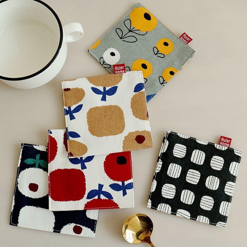 Coasters Fabric Double Layer Mug Coasters Tea Cup Coasters Heat Insulation Coasters
