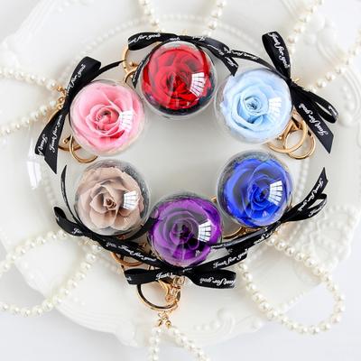 Preserved Eternal Flower Keychain Schoolbag Hanging Buckle Creative Souvenir