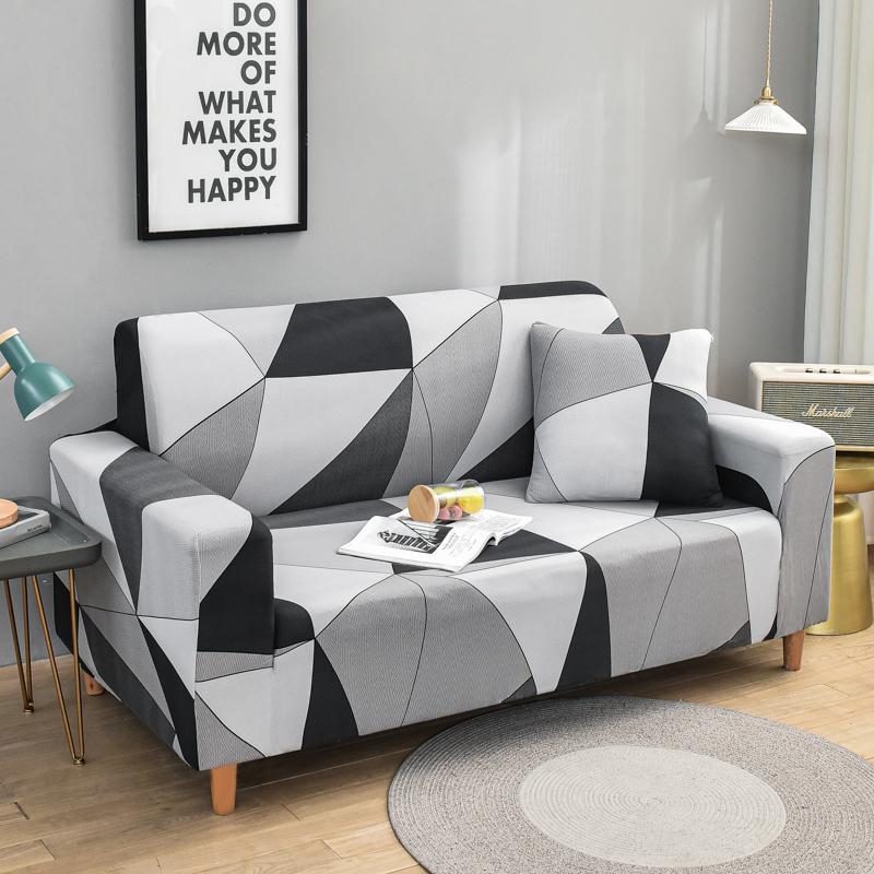 Printed Sofa Covers for Living Room Elastic Corner Couch Cover L Shaped Chaise Longue Slipcover Furniture Protector 1/2/3/4 Seat