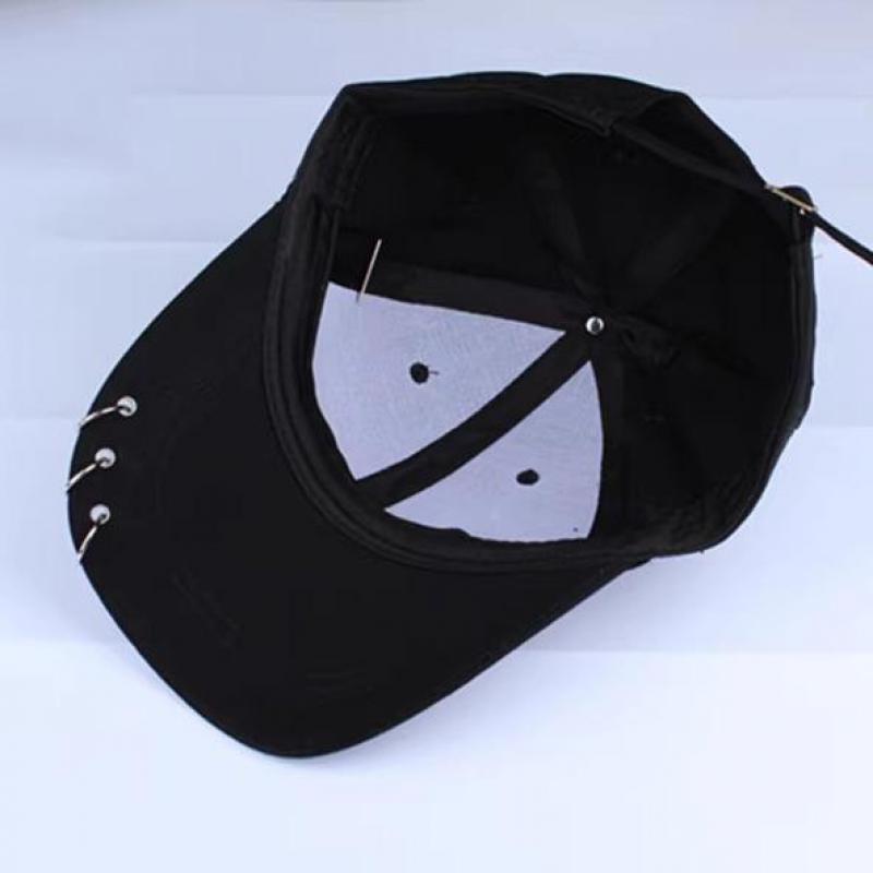 Baseball Cap With Circle Ring Snapback Hats For Women Men Unisex Hip Hop Black White Adjustable Solid Color Kpop Casual New