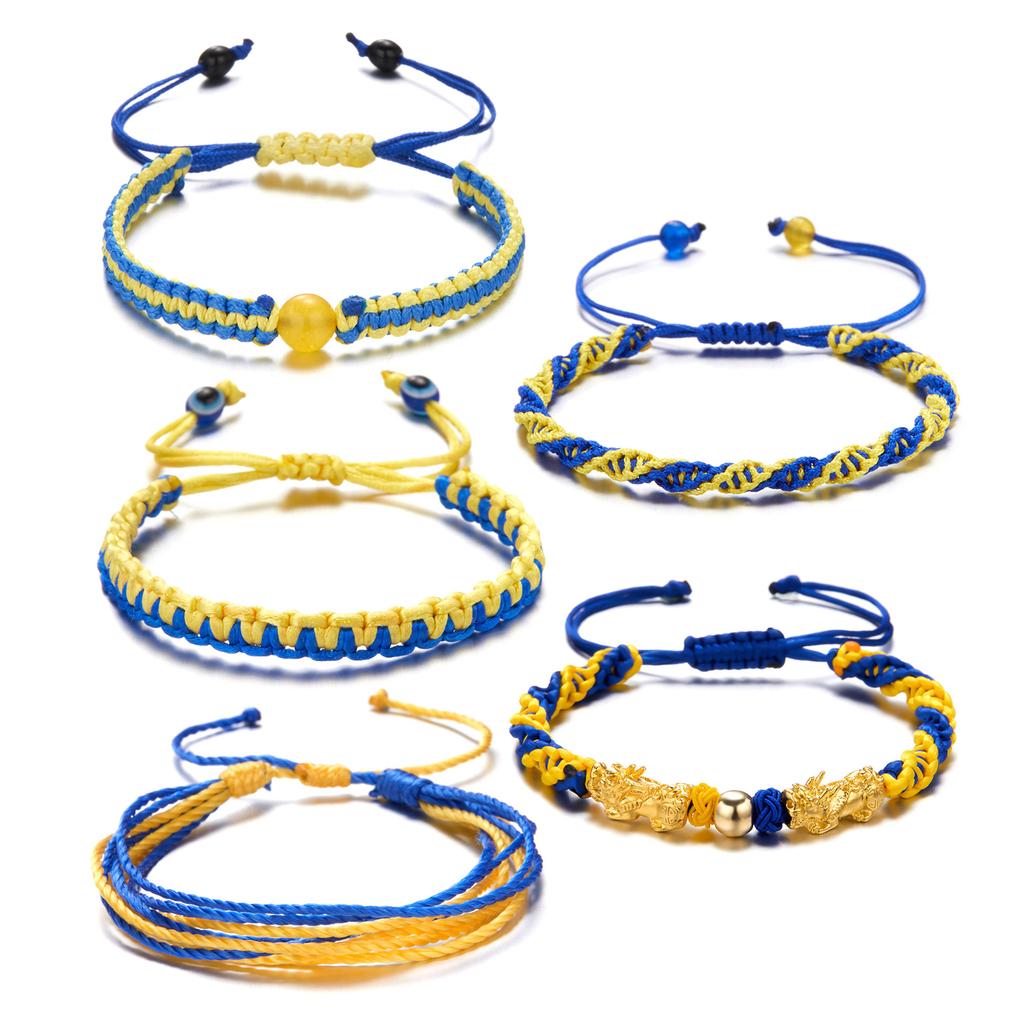 Gele Blauwe Nationale Vlag Armband Blauwe Gele Vlag Armband Sieraden Unisex Cadeau