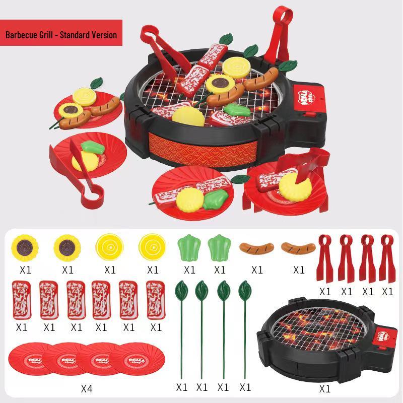 

Детский электрический набор для барбекю: Автоматическая игрушка для приготовления шашлыков на вертеле для ролевых игр