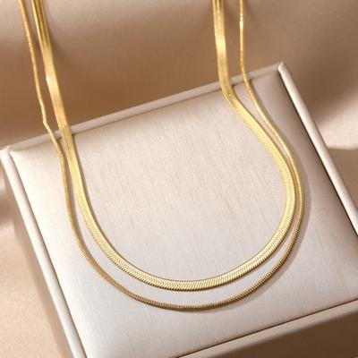 2023 New Unisex Fashionable Luxury Necklace 2-piece Set for Girls Simple and Versatile Collarbone Chain Slim Charm and Noble Temperament Gift Necklace