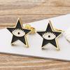 Hot Selling Red/Blue/Black Colors Star Shape Stud Earrings Shiny Copper Zircon Evil Eye Earring For Women Fashion Jewelry Gift