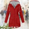 Women's Hooded Rain Jacket Outdoor Hiking Coat with Zipper