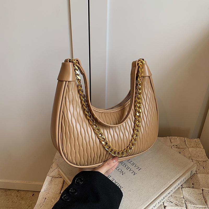Fashionable and Versatile Dumpling Bag  New Single Shoulder Crossbody Women's Bag Crescent Bag Light Luxury Underarm Bag