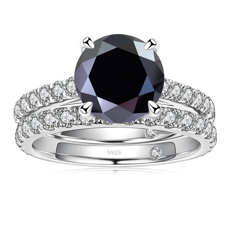 Bague Ringen Inel de lux Moissanite Culoare D 3.0 Ct Bijuterii pentru femei din argint 925 cu design cu patru gheare Seturi de mireasă pentru nuntă