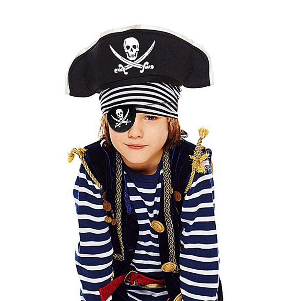 1 Set Pirate Eye Patch Felt One Eye Skeleton Elements Costume Matching Supply Blinder Blindfold Toy for Household Kindergarten