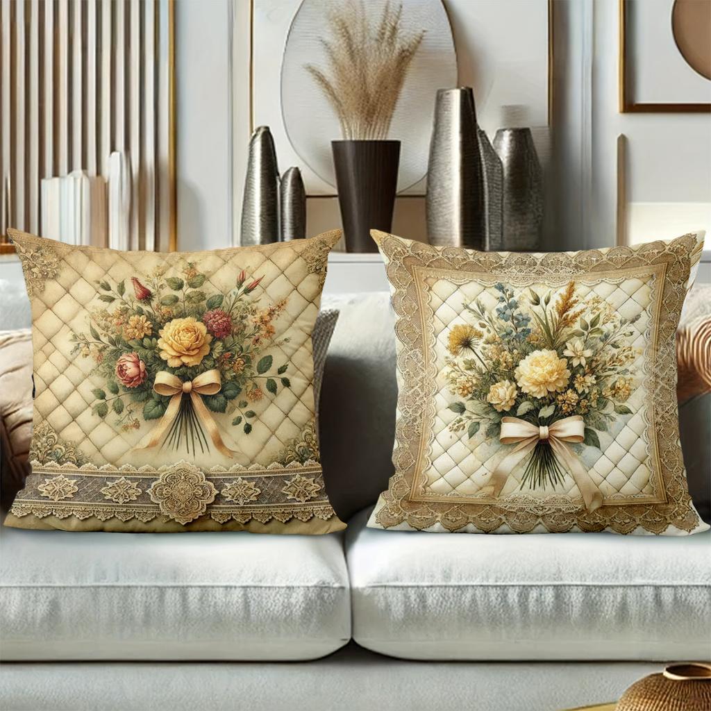 Cuscini Decorativi Floreali per la Decorazione della Casa Federa in Poliestere, Copricuscino Decorativo per Divano Cuscino per Testiera