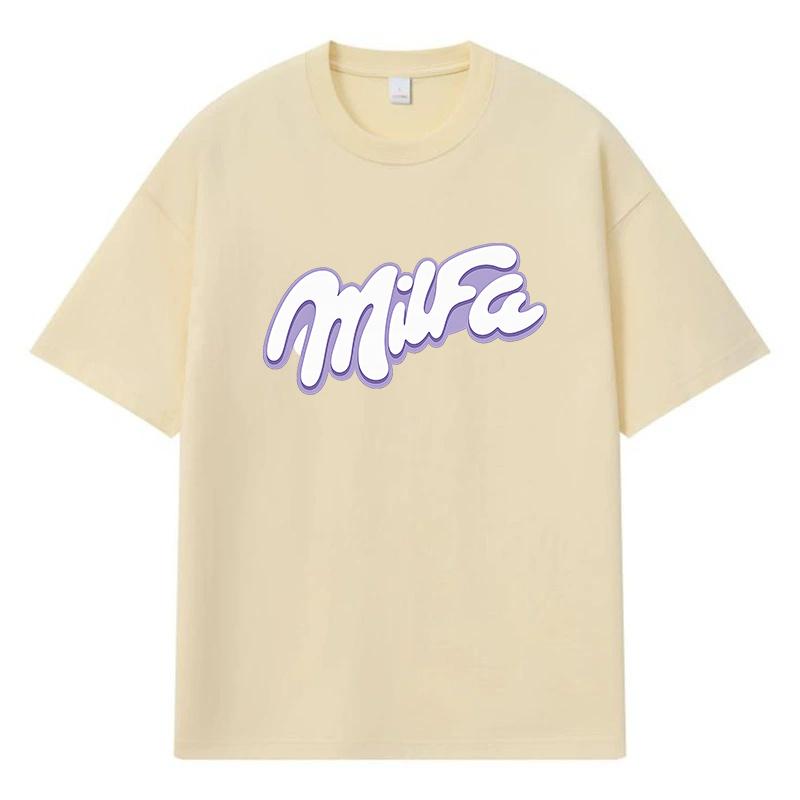 2026 Milfa Printed Graphic Streetwear Y2k Harajuku Men Women Clothes 100% Cotton T Shirt Casual Oversized Summer Men T-shirt