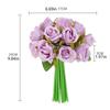 12 Head Artificial Rose Bouquet Plastic Fake Flowers Simulation Rose Flower  Birthday Decor