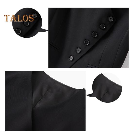 Women Vest Coat Sleeveless Single-breasted Buttons Western Style Slim Fit Cardigan Suit Coat Pure Color V Neck Formal Business Style Lady Waistcoat