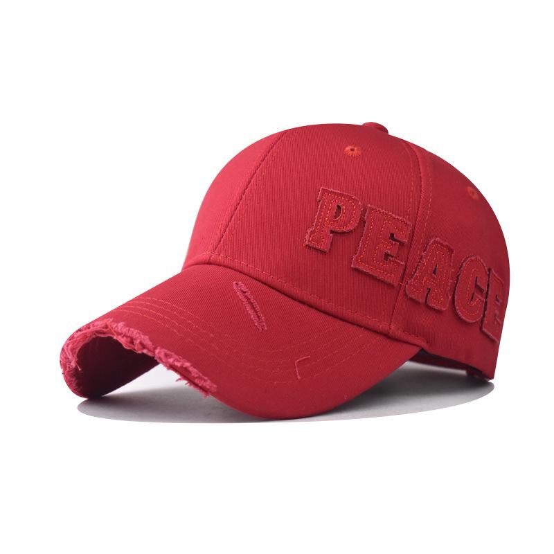 New Cotton Three-dimensional Patch Embroidered PEACE Embroidered Baseball Cap Plus Hard Oxford Lining Hat Unchanged