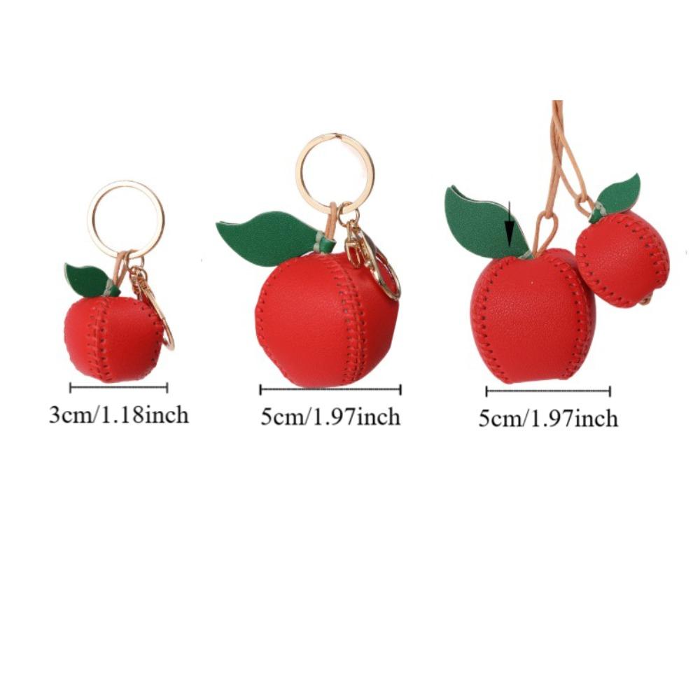 Pear Fruit Bag Pendant Cute Leather Keychain Lovely DIY Material Package Keyring  Women