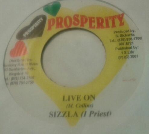 

7inch Record SIZZLA - Live On NONE Prosperity 2007 Jamaica Reggae, Ska & Dub Used