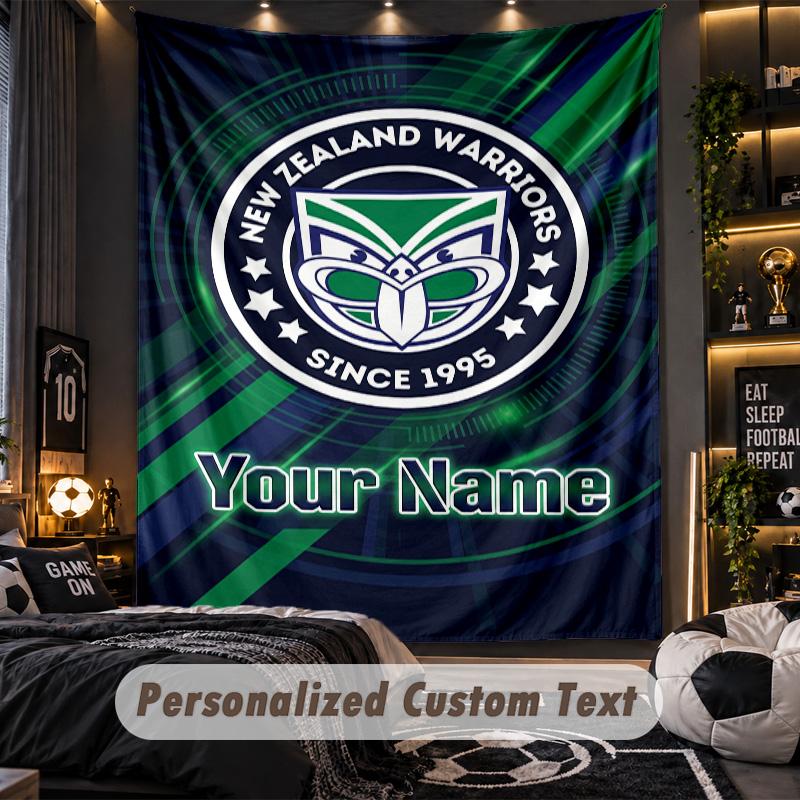 TapestryWigan Warriors Custom Name Text Personalized Wall Hanging Tapestry Home Wall Decor