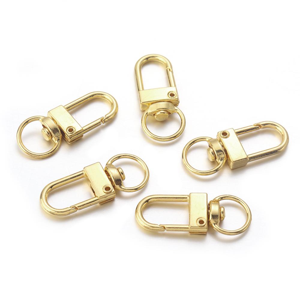 5pcs/Lot 32x12mm Gold Silver Plated Snap Lobster Clasp Hooks Jewelry Findings DIY Keychain Neckalce Bracelet Supplies Wholesale