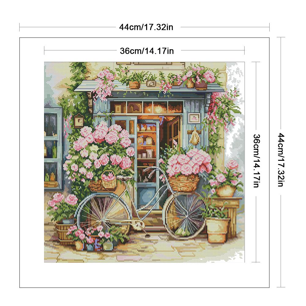 Partial Embroidery Eco-cotton Thread 14CT Printed Scenery Cross Stitch Kit