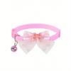 3pcs Set Cute Shiny Bow Bell Pet Collar For Daily Use - For Cats And Dogs