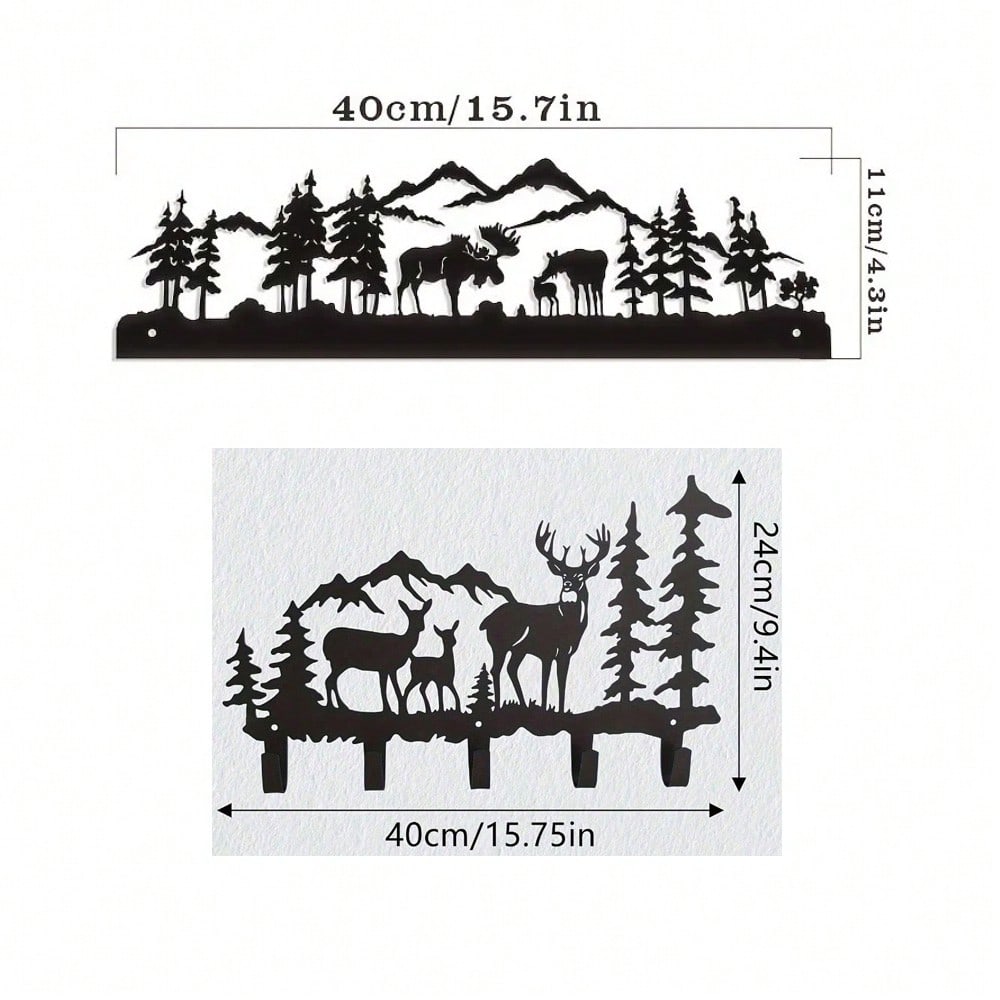 Wall Mounted Deer Antler Rack Coat Key Hat Hanger Rustic Entryway Storage Organizer Home Decor