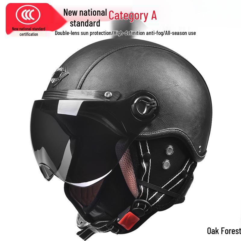 Men's & Women's Retro Electric Motorcycle Helmet - Universal Four-Season Half Helmet