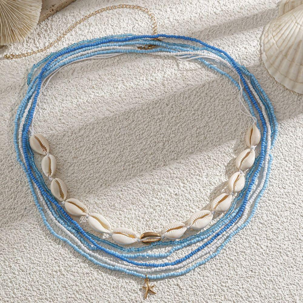 Sea Star Rice Beads Waist Chain Acrylic Bohemian Body Chain Simple Boho Waist Jewelry Girls