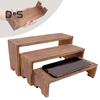 3-Piece Display Stand Wood Risers Rustic Display Risers Combination Type Display Stand for Cupcakes Flowers Collectibles Home Office Decor
