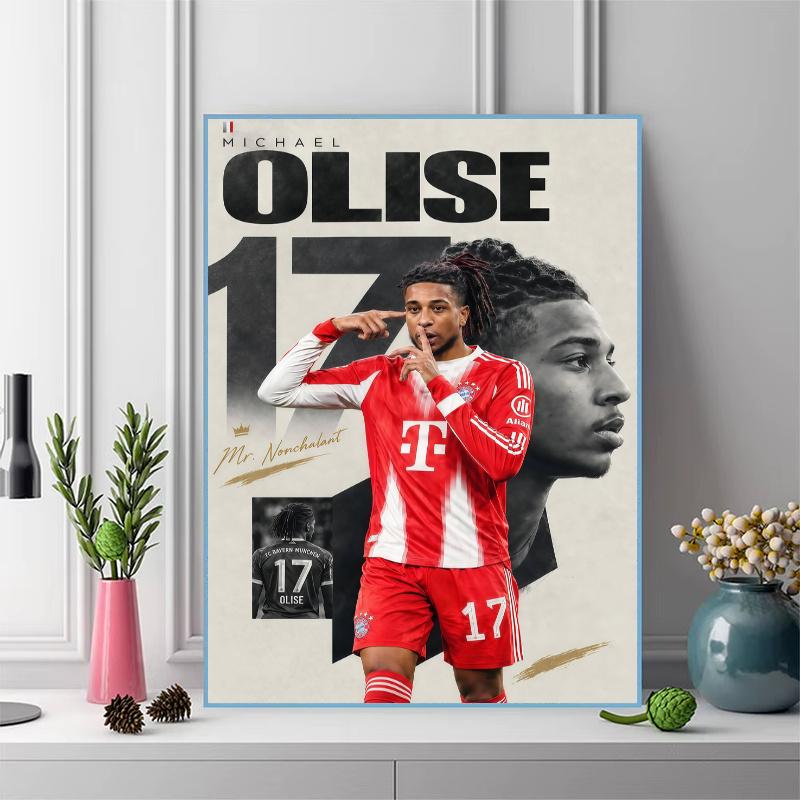 Football Star Signature 100% Round Full Drill 5D DIY Diamond Painting Embroidery Cross Stitch Rhinestone Decor