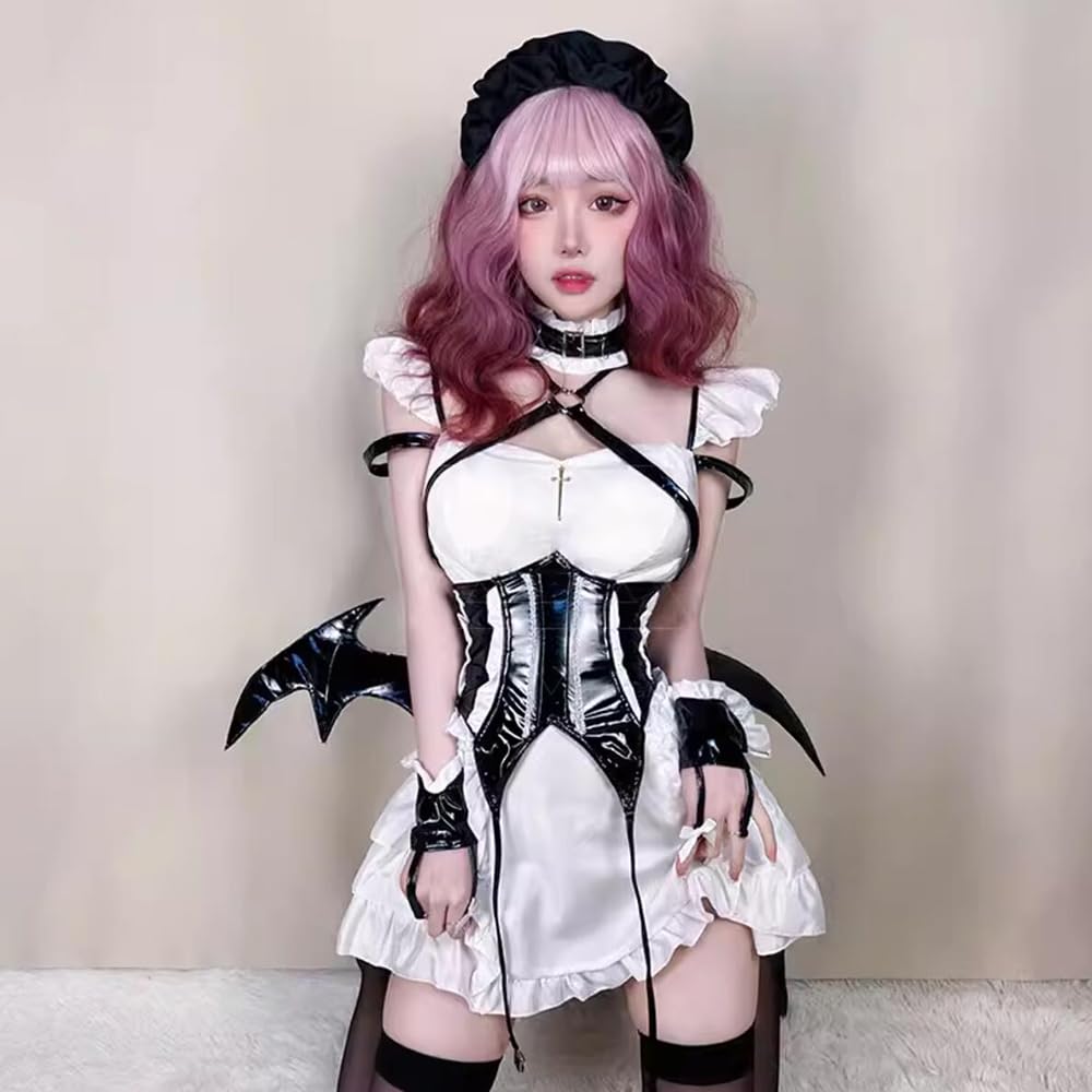 Maid Clothes Maid Sexy Cosplay Erotic Little Devil Extremely Naughty Lingerie Underwear Transparent Perforated Baby Doll Costume Devil Witch Vampire
