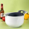 4pcs/set Plastic Salad Bowl with Handle Snacks Basin Multiple Capacities Mixing Bowl Set  Fruits