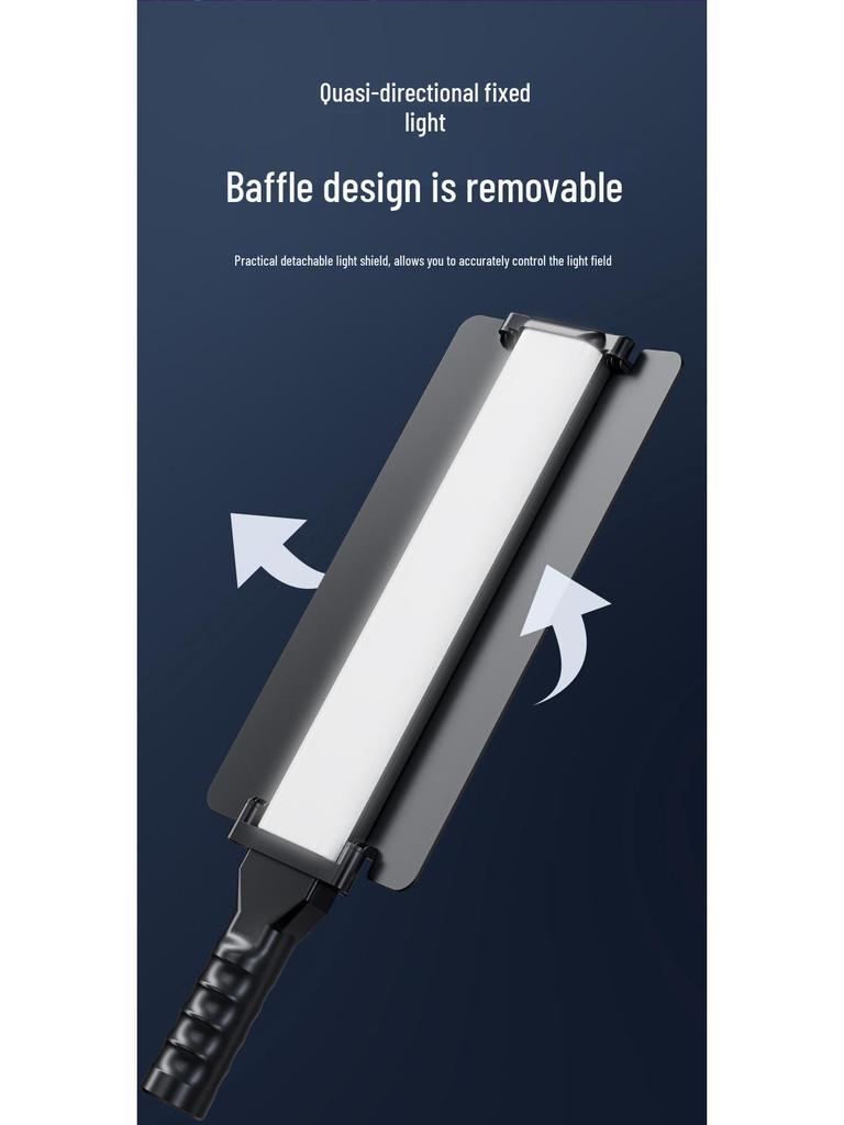 RGB Handheld LED Fill Light Stick with Barn Doors for Professional Outdoor Portrait Photography