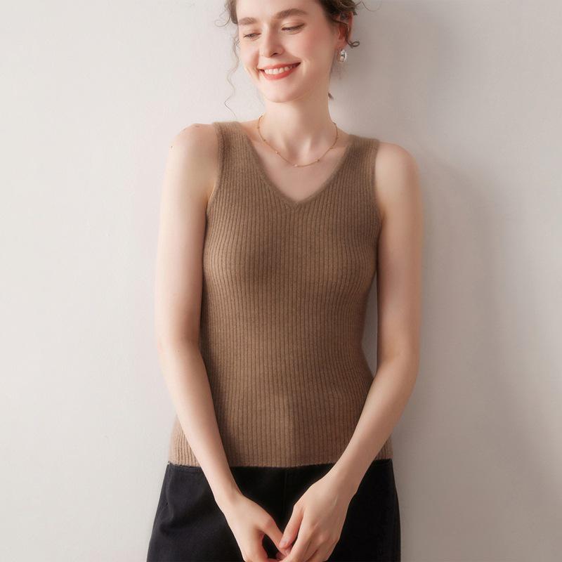 Lekasha Women's Cashmere Knit Sleeveless Camisole