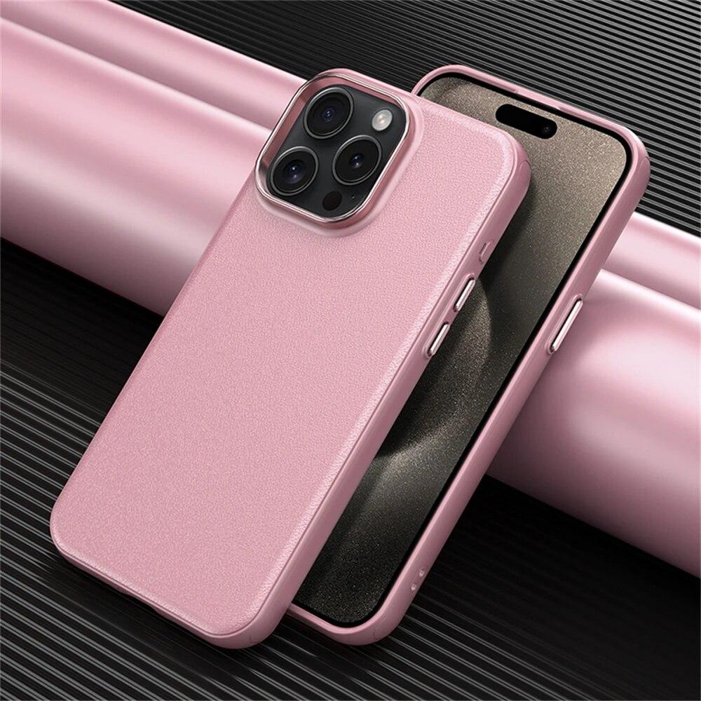 For Magsafe PU Business Leather Phone Case for IPhone 14 12 13 15 Pro Max Camera Lens Protection Shockproof Bumper Back Cover