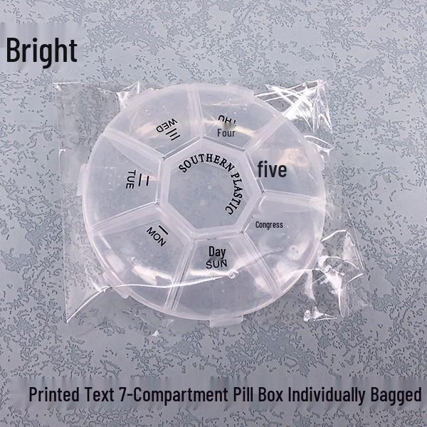 7-Day Round Portable Pill Box with 7 Compartments