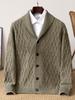 Men's Pure Wool Shawl Collar Single-Breasted Sweater Coat - 2025 Autumn/Winter Collection